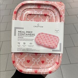 Crofton Pink & White Meal Prep Containers 8 Pack Valentine’s Day Limited Edition